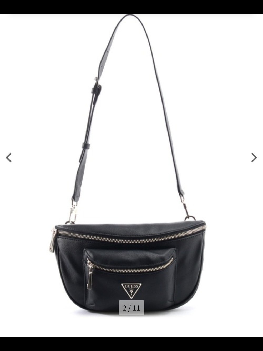 GUESS Black Leather Fanny Pack COACH Crossbody Belt Bag with Silver Hardware